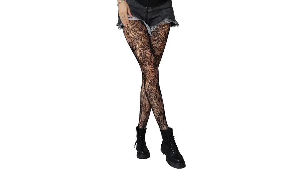 floral high waist fishnets