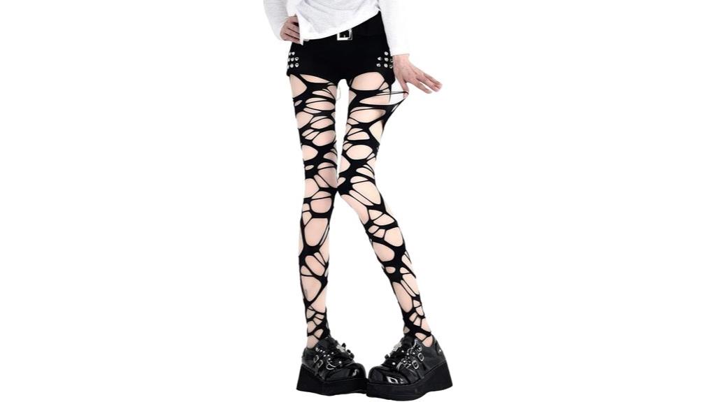 gothic ripped fishnet tights