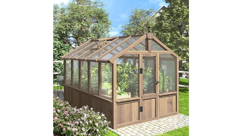 green wooden outdoor greenhouse