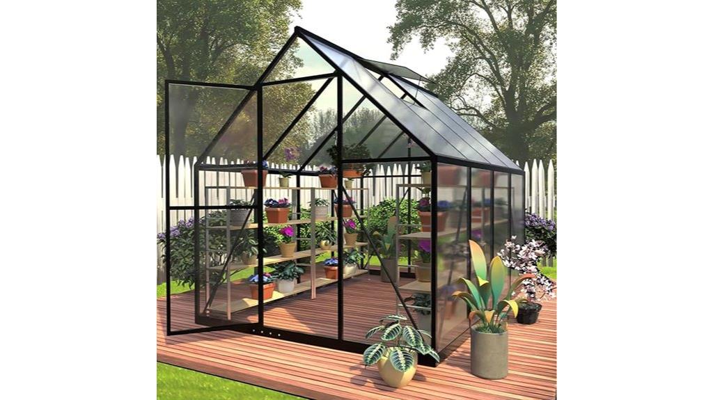 greenhouse 6x8 ft polycarbonate