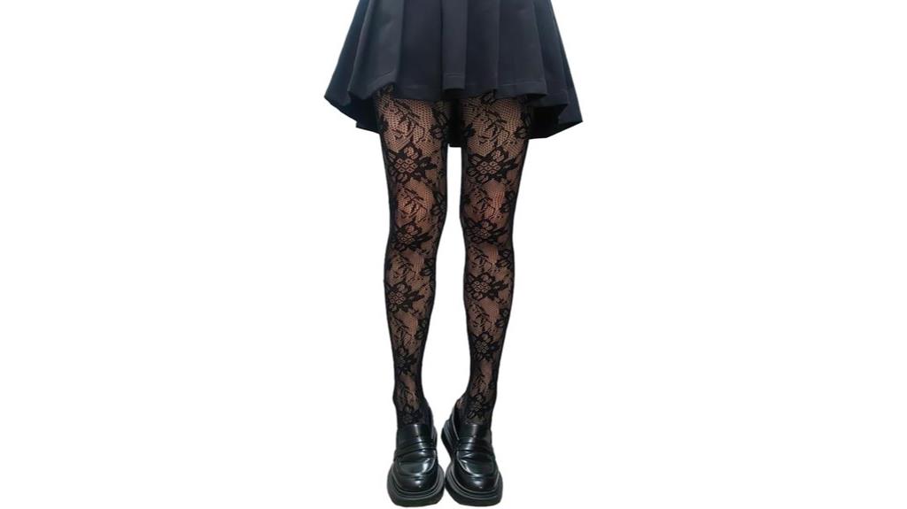 high waist patterned fishnet stockings