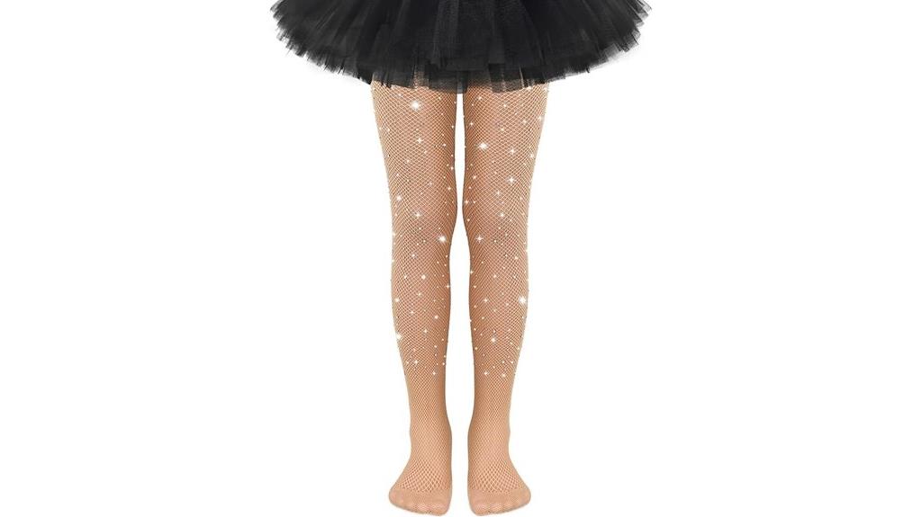 kids glittery fishnet tights