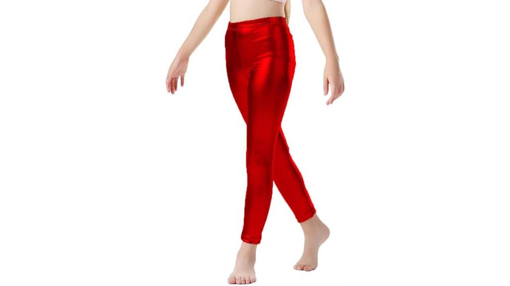 kids shiny metallic leggings