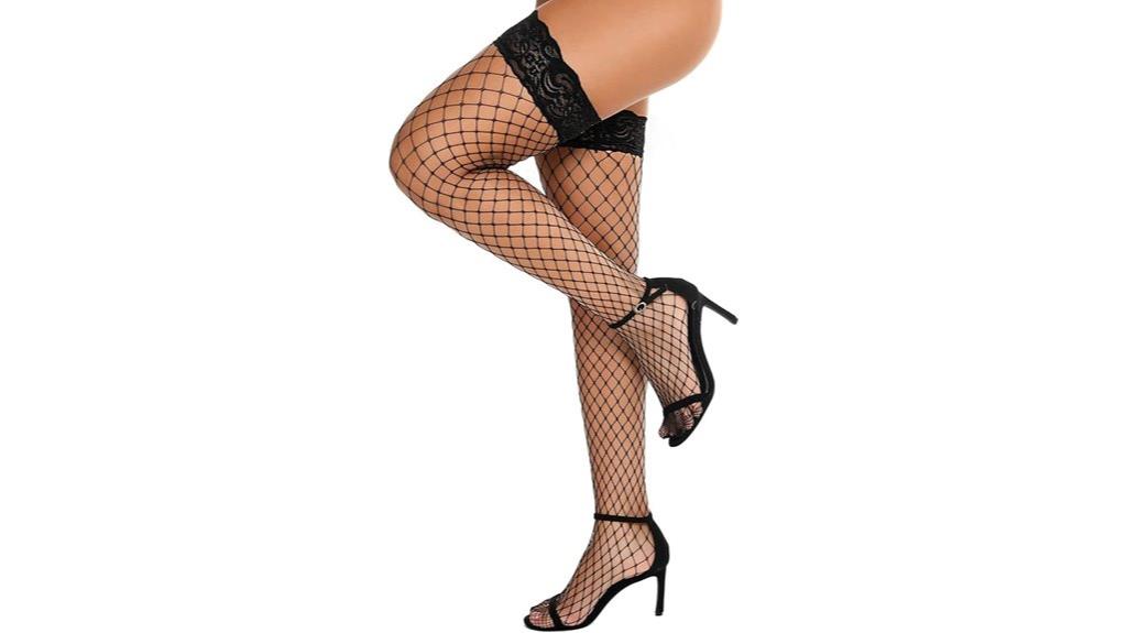 lace fishnet thigh highs