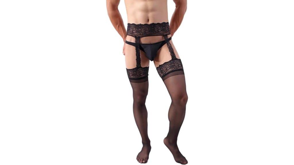 men s tights garter set