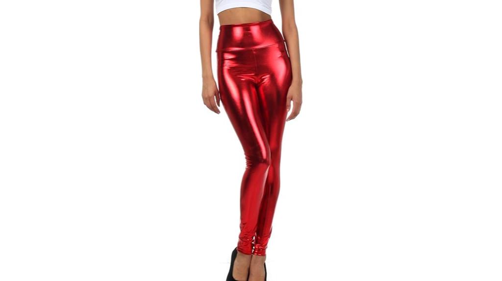 metallic high waist leggings