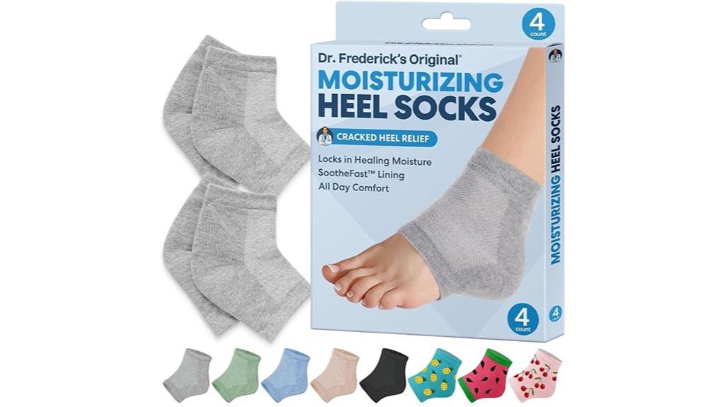 moisturizing heel socks pair