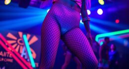 neon fishnet rave tights