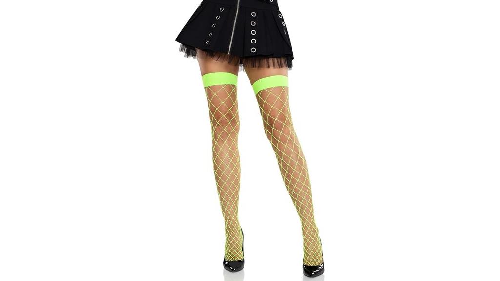 neon green fishnet tights