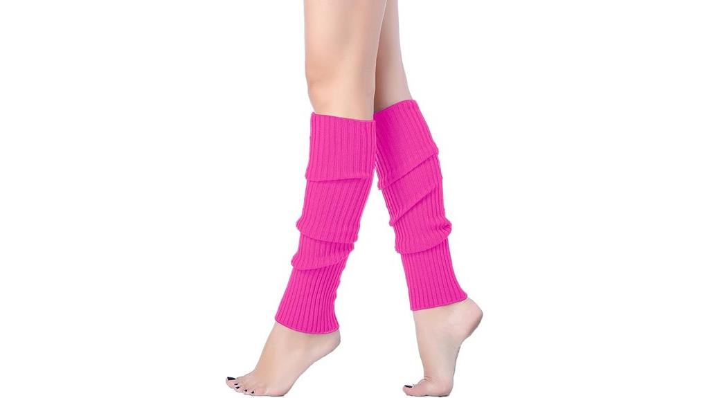 neon ribbed leg warmers