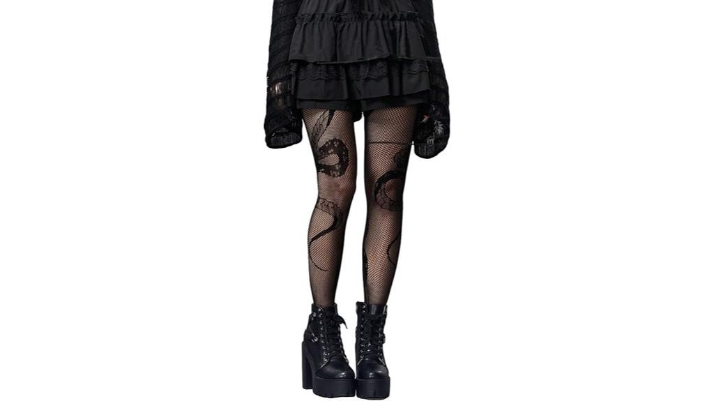 patterned fishnet high waist