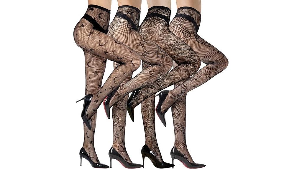 patterned fishnet pantyhose
