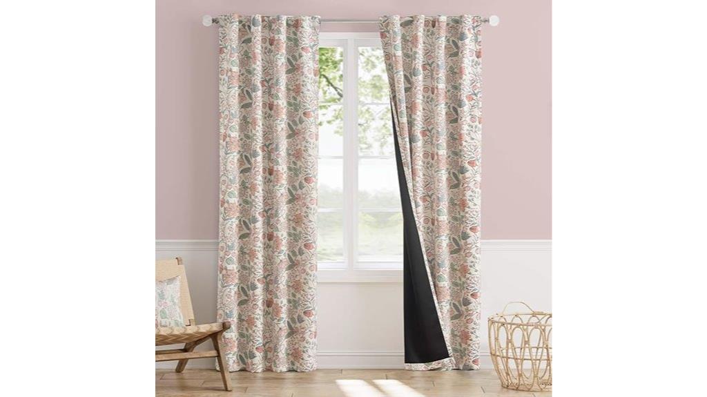 pink nursery curtain set