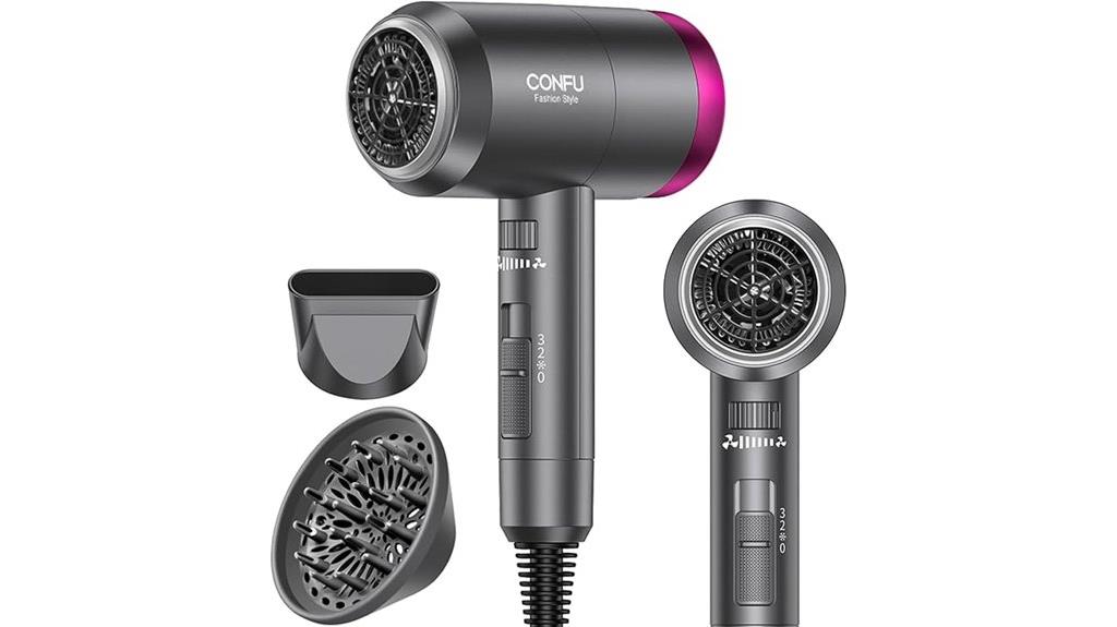 portable 1600w ionic hairdryer