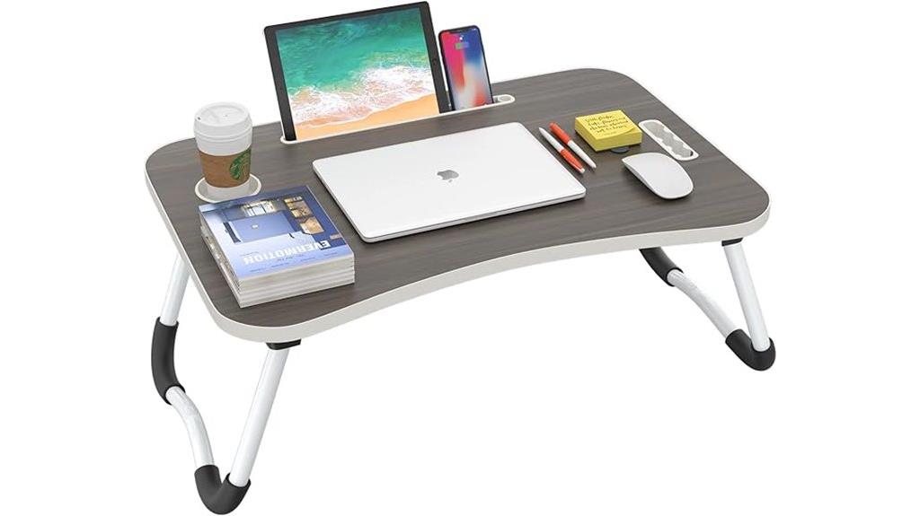 portable black wood lap desk