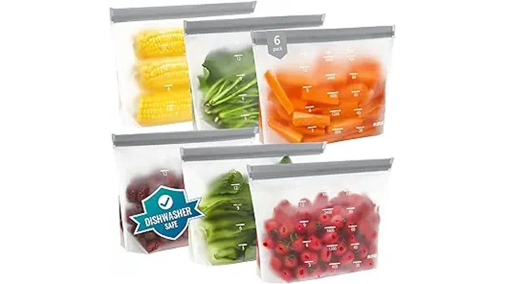 reusable gray silicone bags