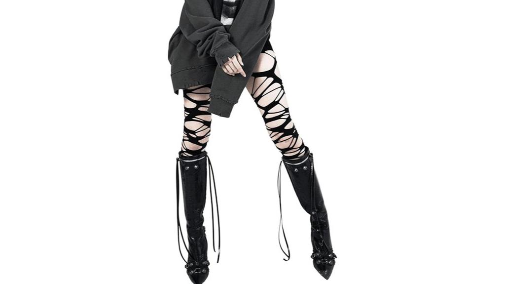 ripped high waist tights