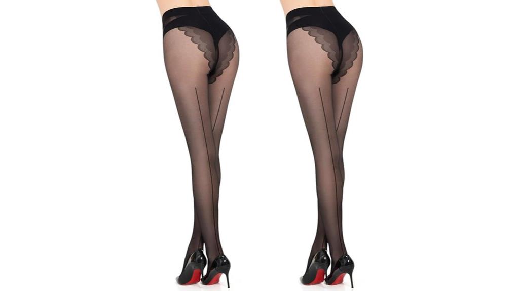 sheer seamed nylon tights