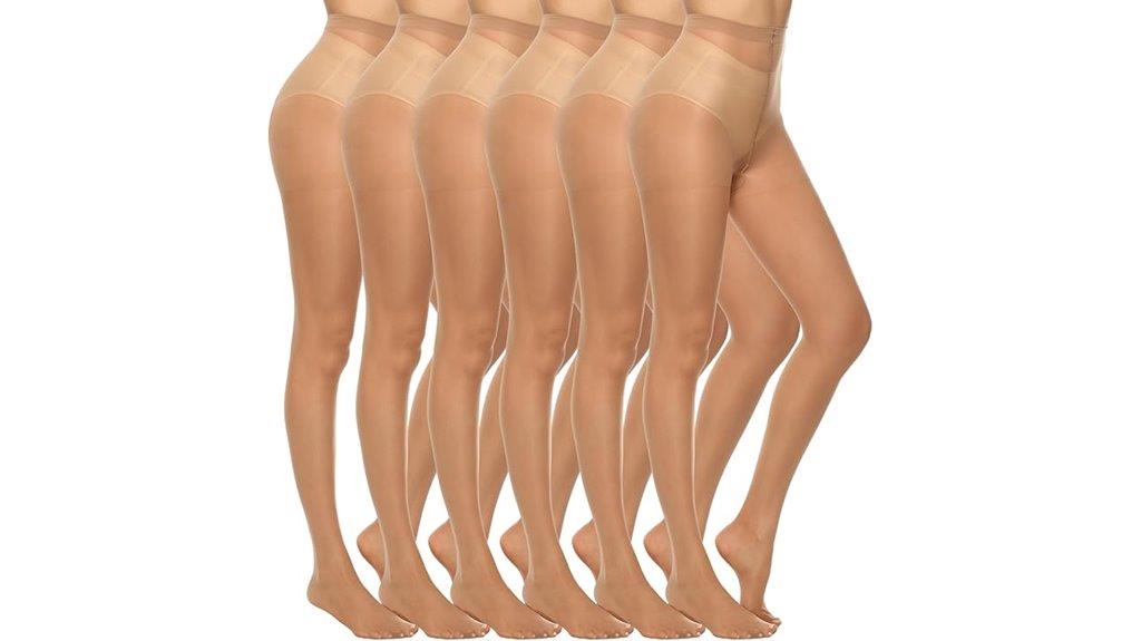 sheer silky pantyhose control