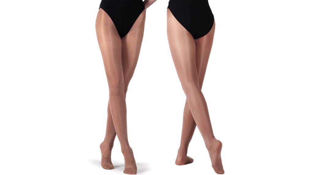 shimmery footed dance tights