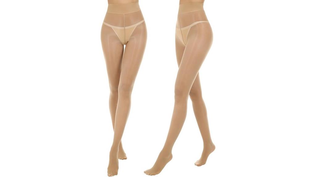 shiny high waist pantyhose