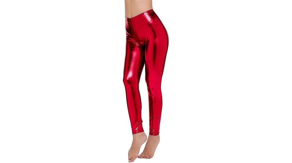 shiny metallic stretch pants