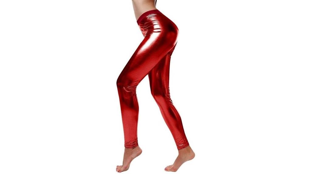 shiny metallic stretch pants