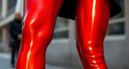 shiny red tights collection
