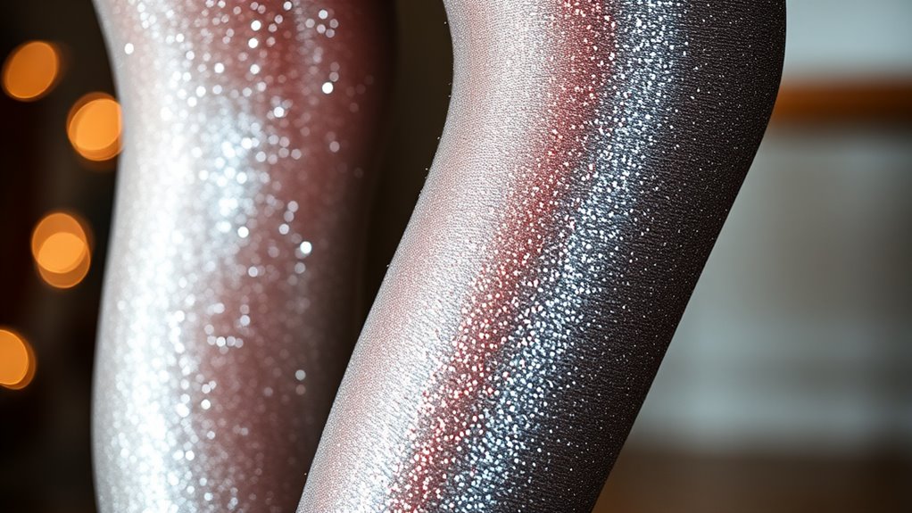silver shimmer tights selection