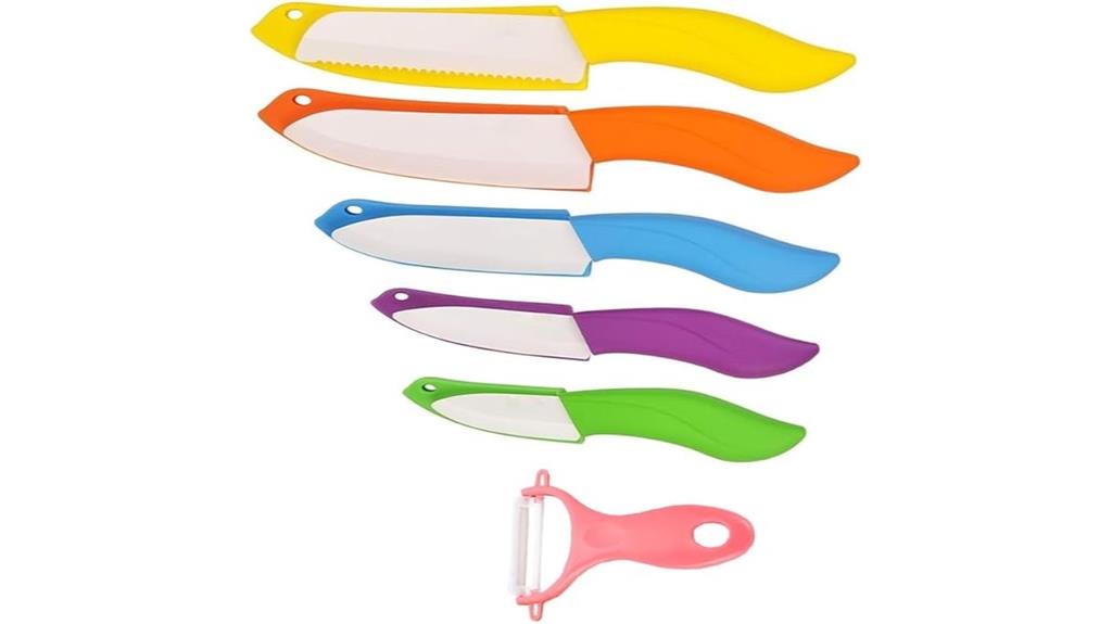 six piece ceramic knife set