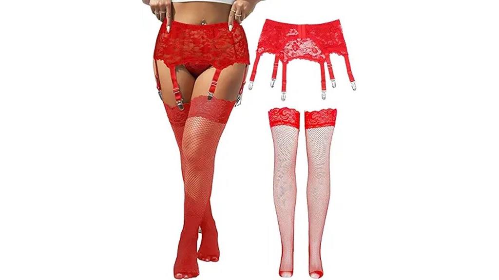 six strap lace garter