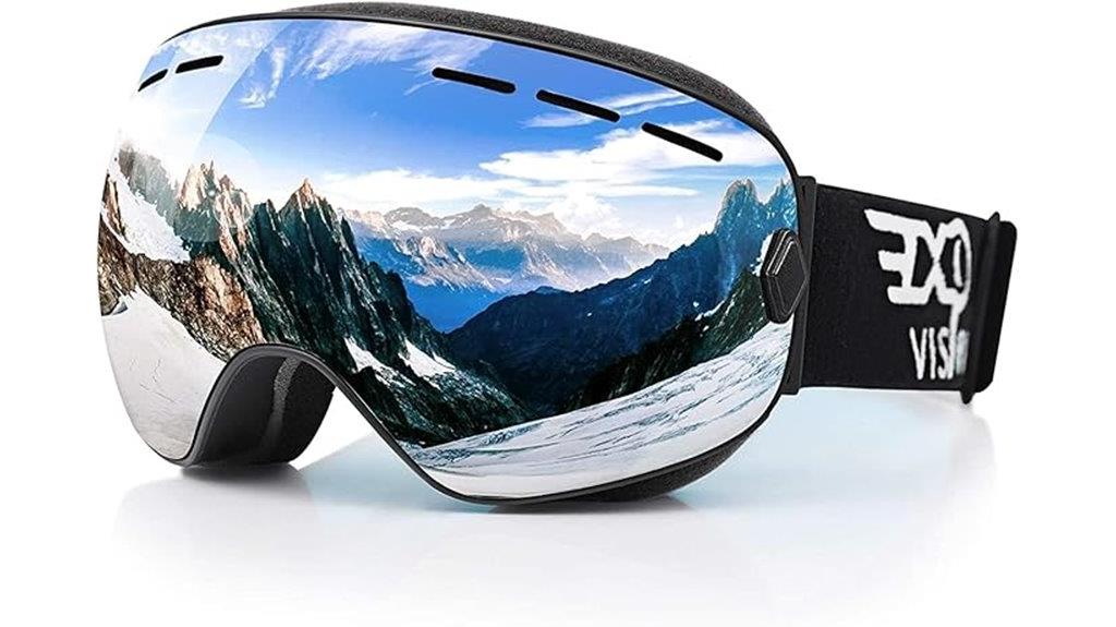 snowboard goggles with spherical lens