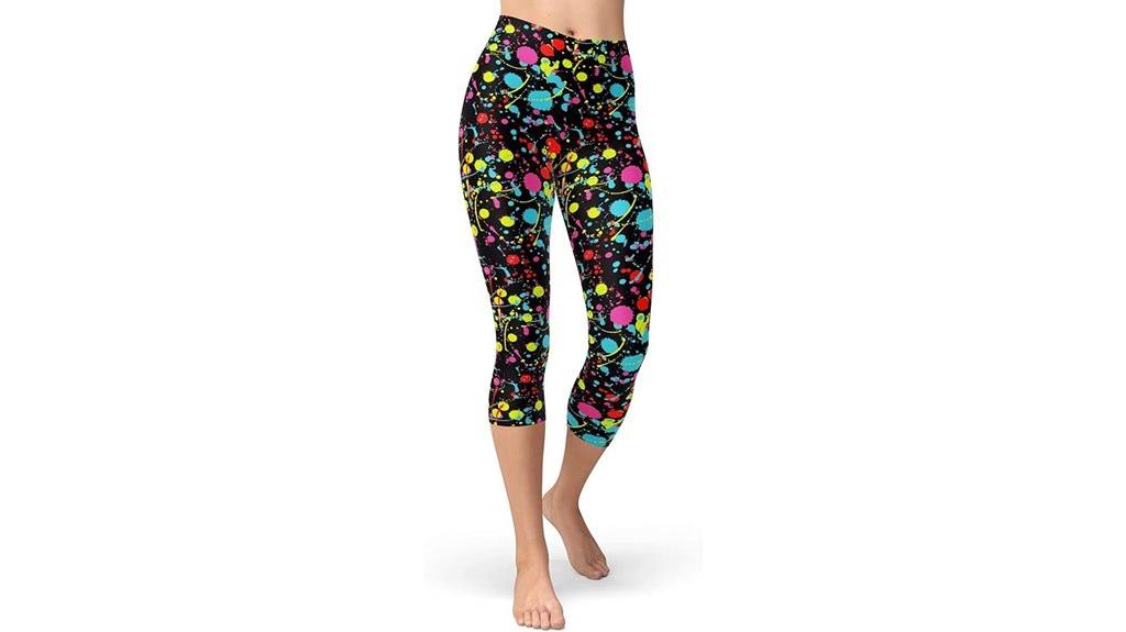 splash printed cropped leggings
