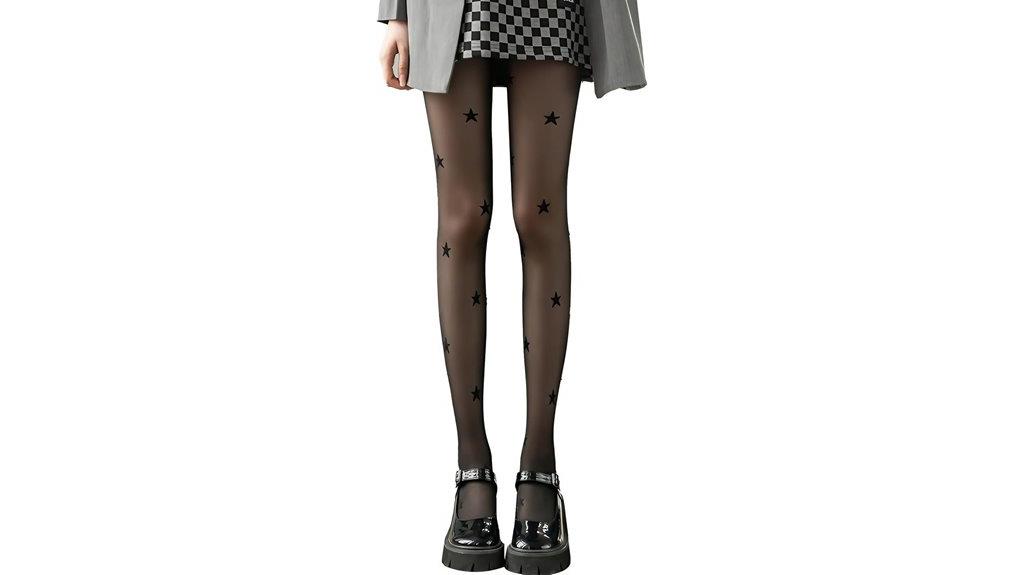 star patterned fishnet tights