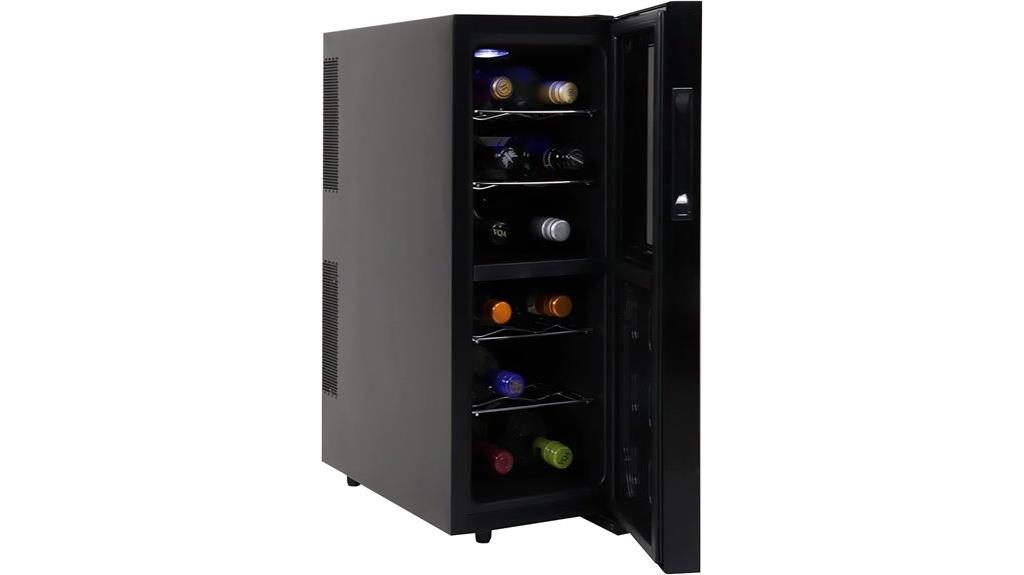 stylish 12 bottle wine cooler