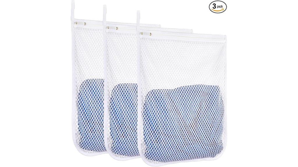 three medium mesh bags