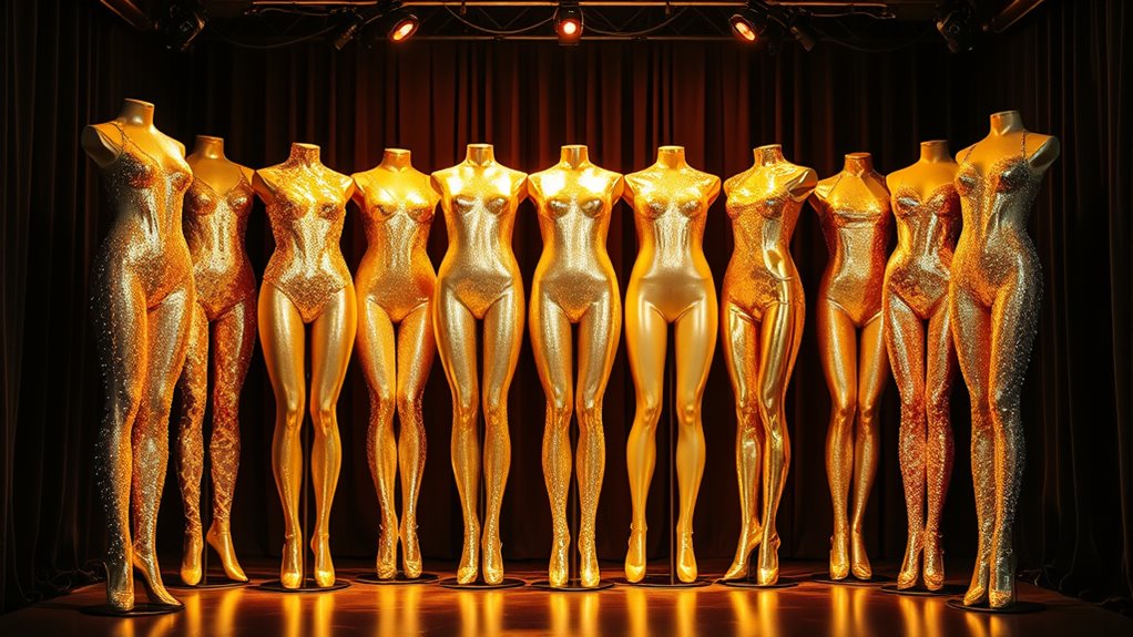 top gold shimmer stage tights