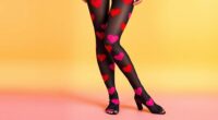 top heart print tights