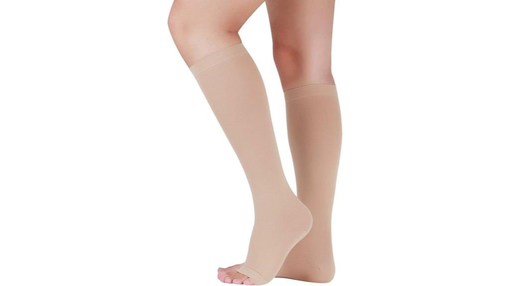 unisex beige compression socks