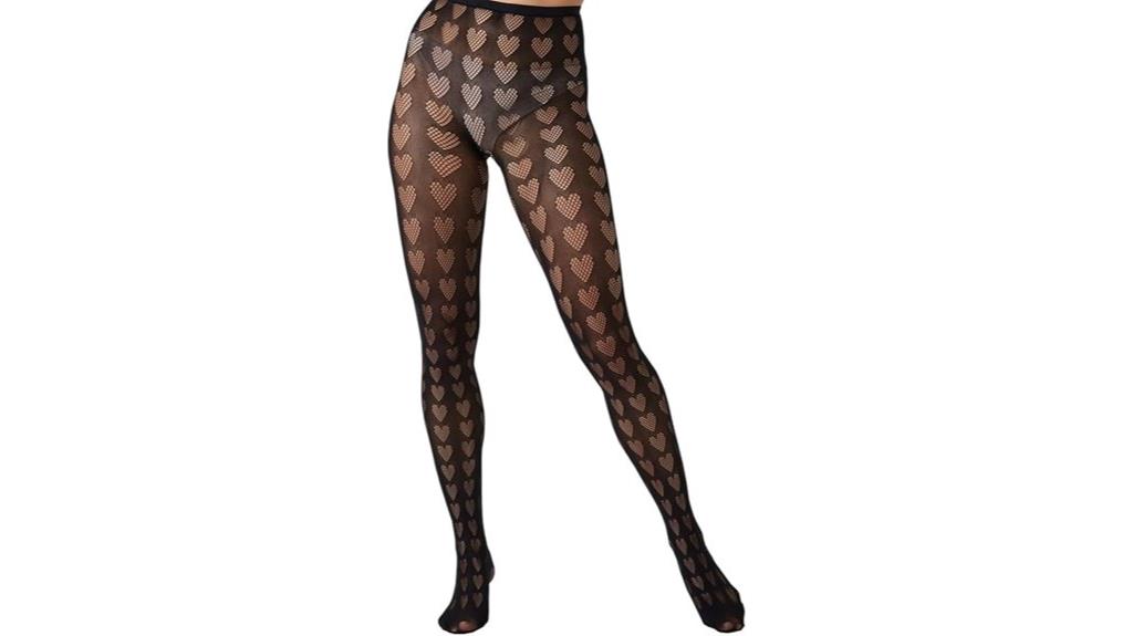 valentine heart fishnet stockings