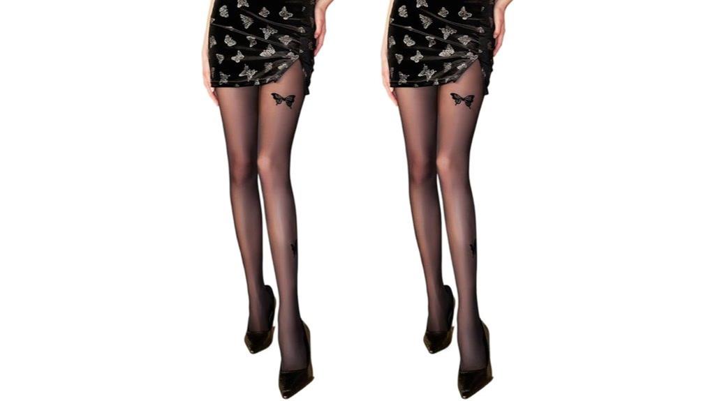 velvet butterfly tights pair