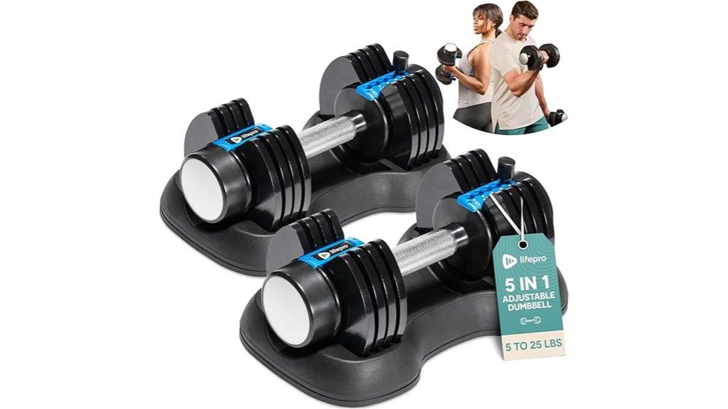 versatile adjustable dumbbell set