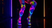 vibrant 80s neon tights