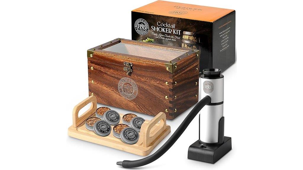 walnut wood cocktail smoker