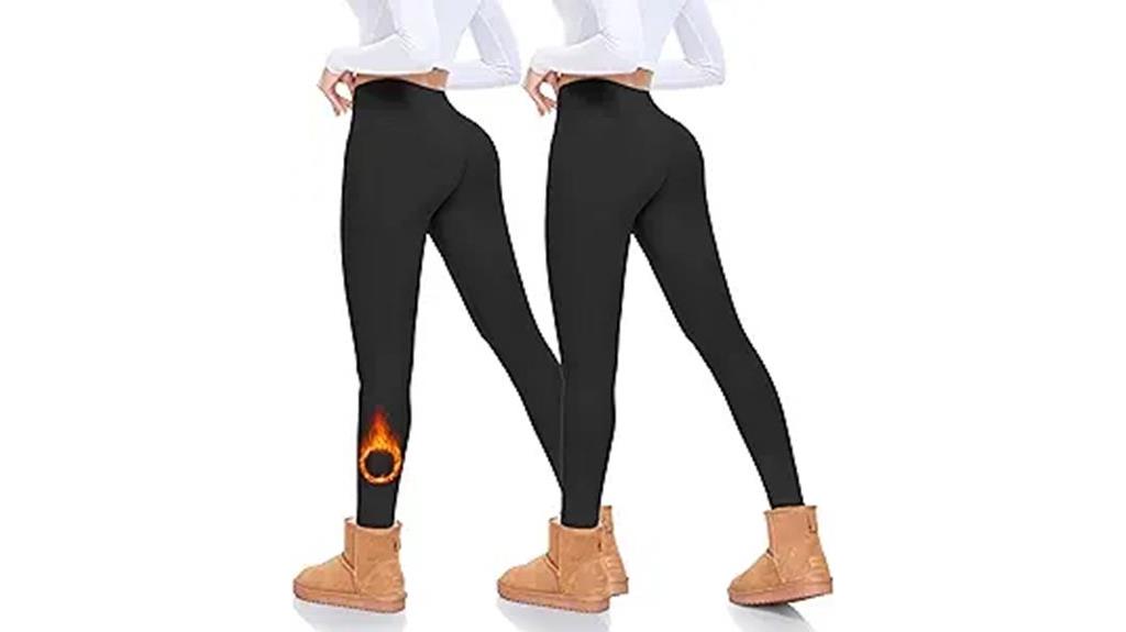 warm fleece lined yoga leggings