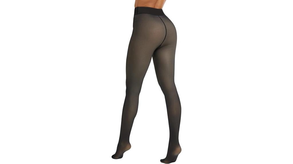 warm sheer fleece tights