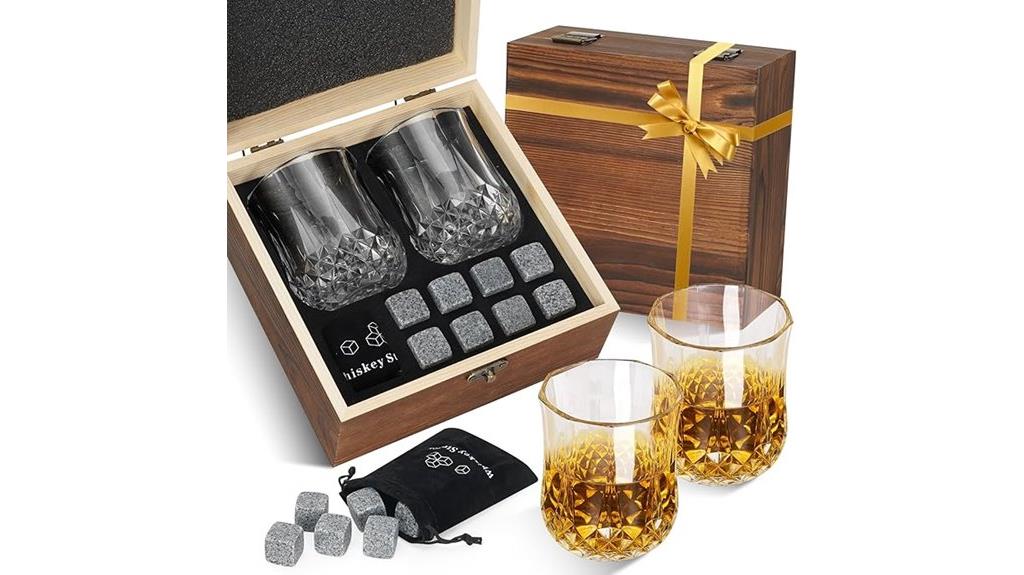 whiskey glass and stones