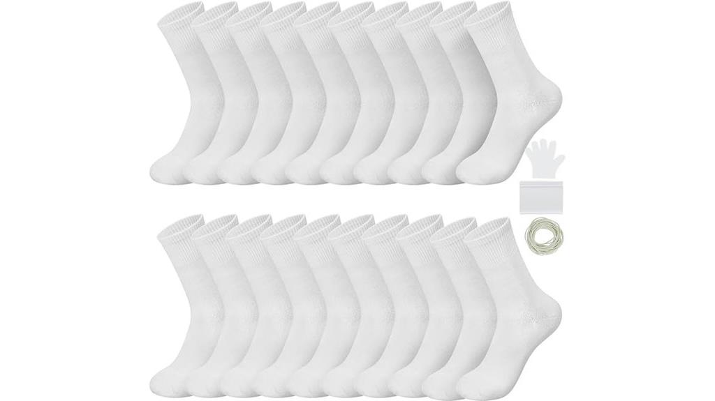 white cotton sock set
