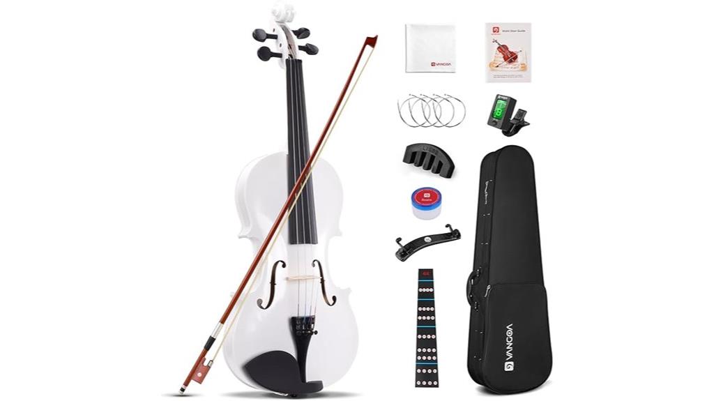 white full size beginner violin