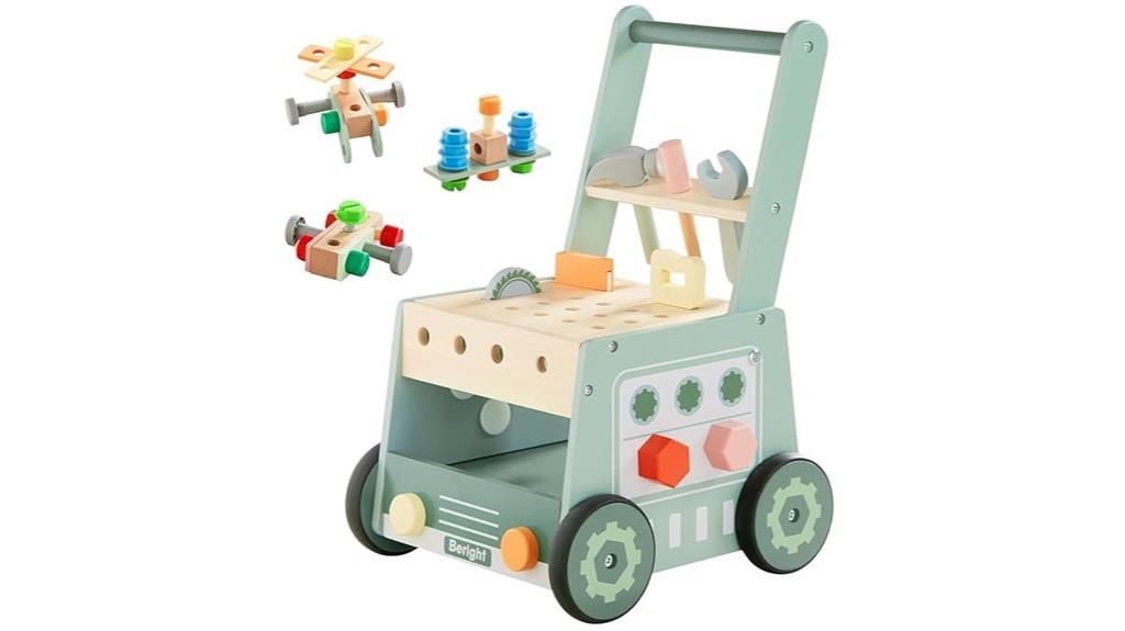 wooden toddler push walker